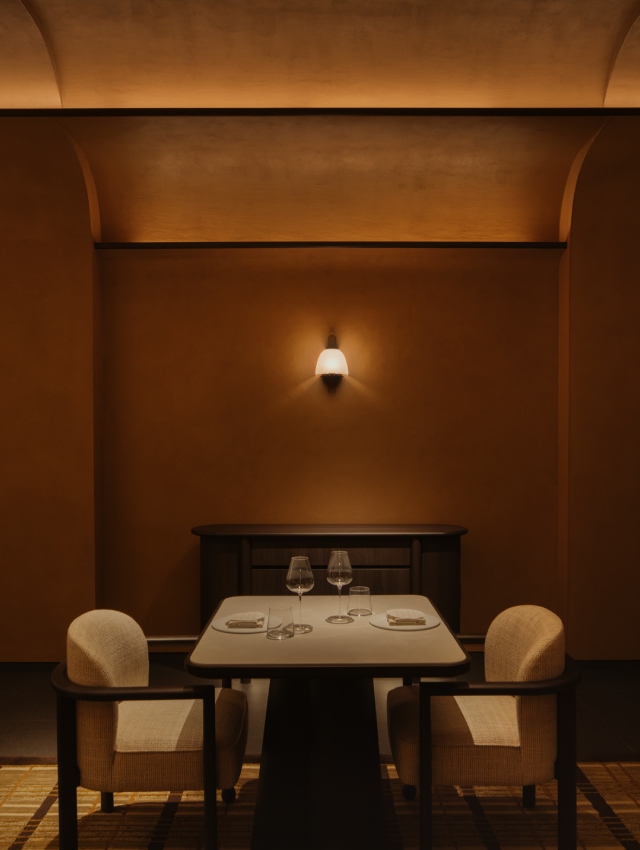 Plated fine dining dish presented at Thevar restaurant in Singapore